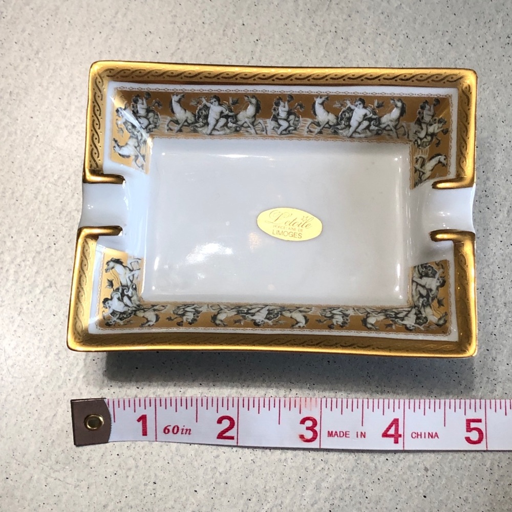 LIMOGES 22k gold /Cherubs/horses rings+things dish - Picture 4 of 11